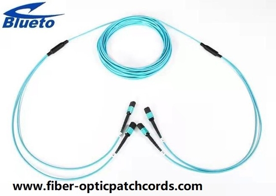 Aqua Color Fiber Optic Patch Cord MPO MTP OM3 24Core Multimode Fiber Jumpers