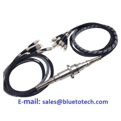 Juntas Rotativas de Fibra Óptica Anel Rotativo Coletor de Fibra Óptica 7 Fibras Conector FC Modelo Único Cabo Preto de Longa Duração